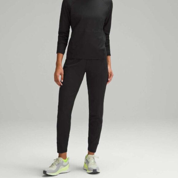 Lululemon Its Rulu Run Fleece High-Rise Jogger Full Length Pants Women's 8 Black - Picture 1 of 3